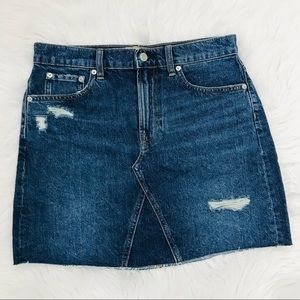 Everlane Denim Deconstructed Jeans Skirt Womens Sz 29 Indigo